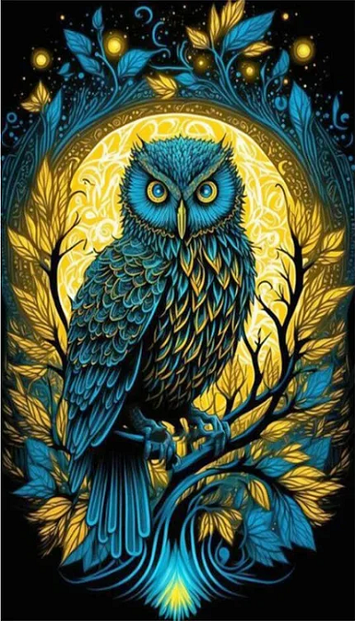 paint by numbers kit abstract owl