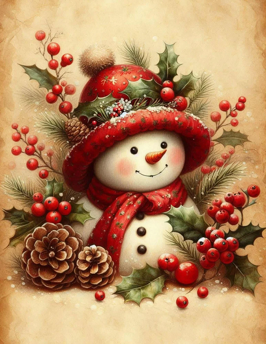 paint by numbers kits christmas snowman poster