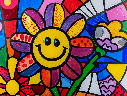 paint by numbers kits colored smiling flower