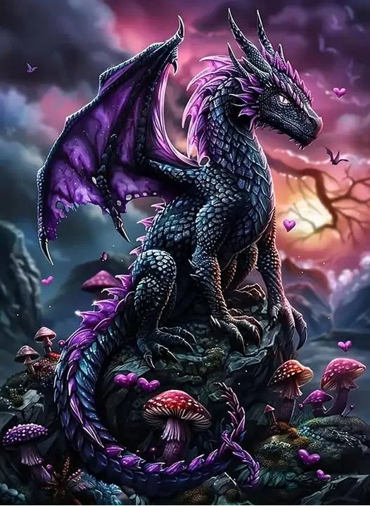 paint by numbers kits purple dragon