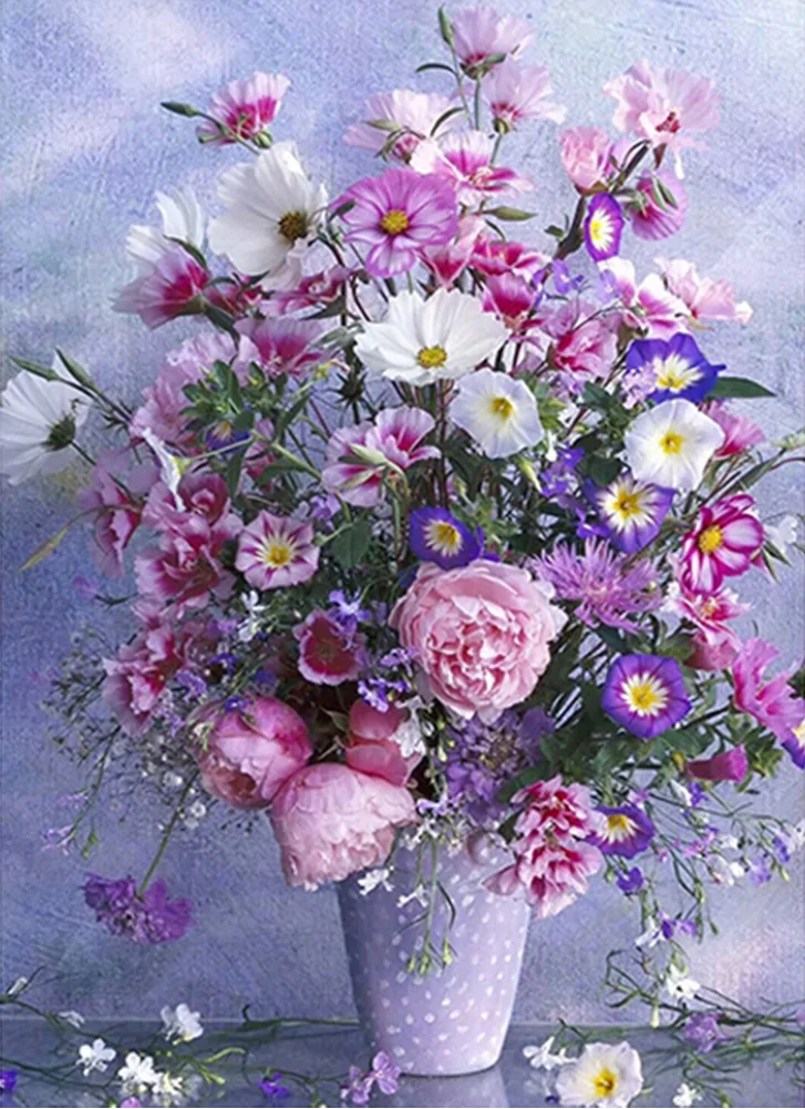 paint by numbers kits purple flowers