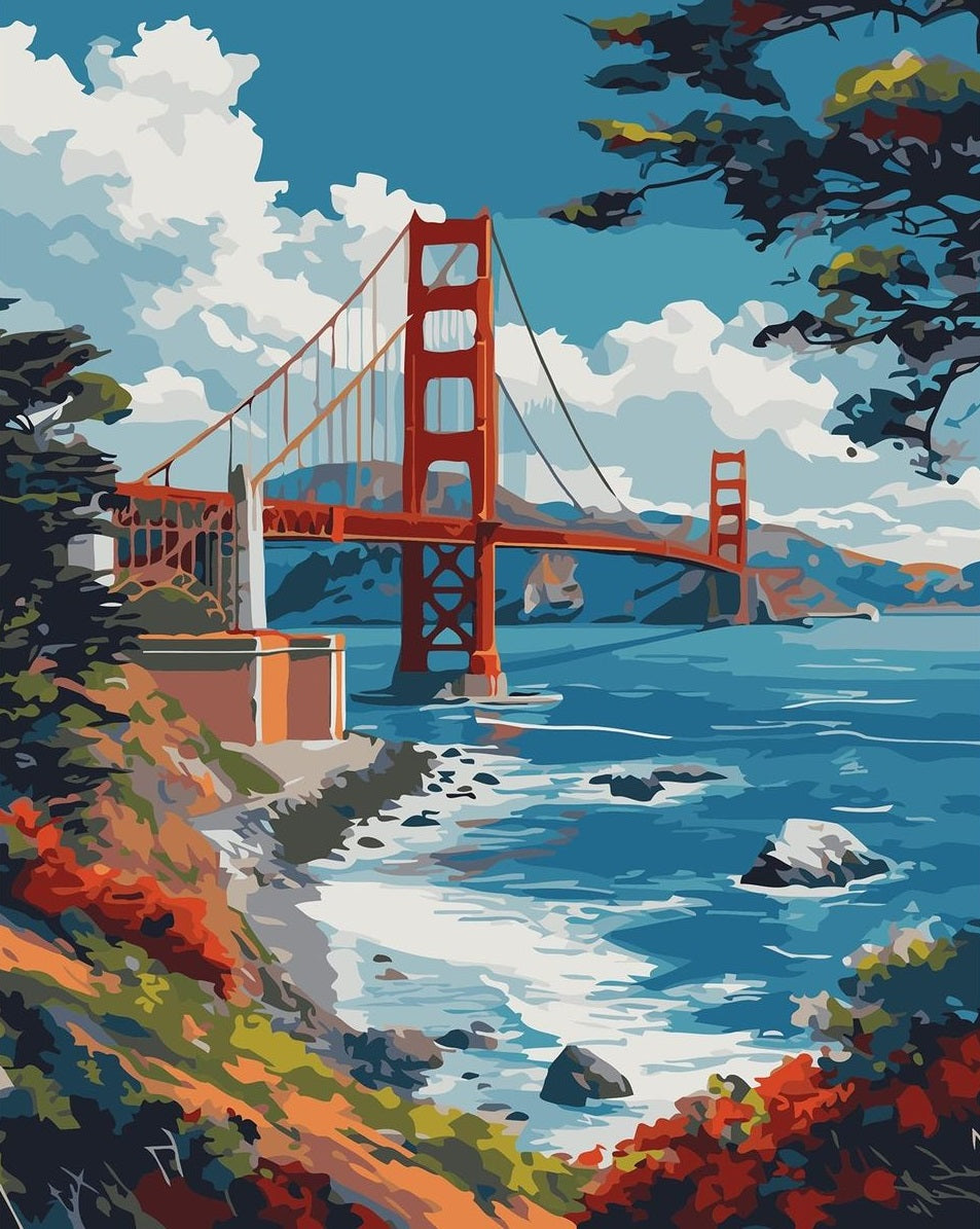 paint by numbers kits seaside bridge