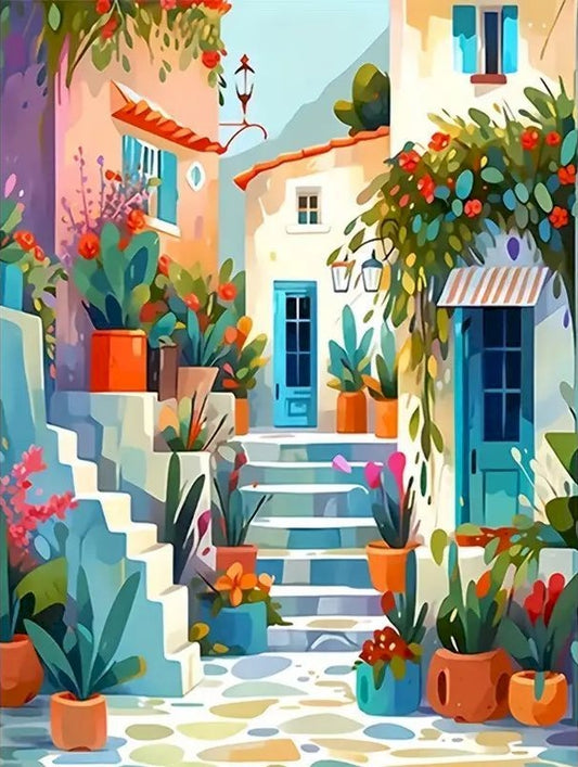 paint by numbers kits colorful street view