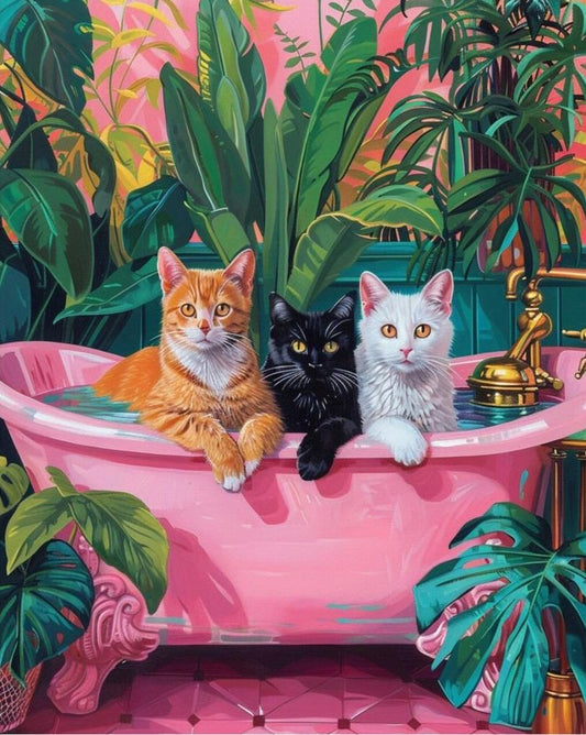 paint by numbers kits three kittens in a bathtub
