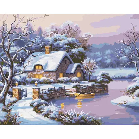 Paint by Numbers Kit House In Snow