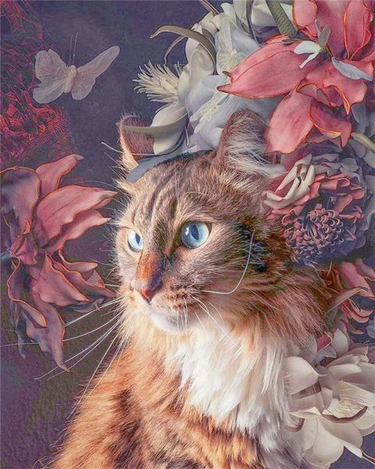 Paint by Numbers Kit Cat In Flower