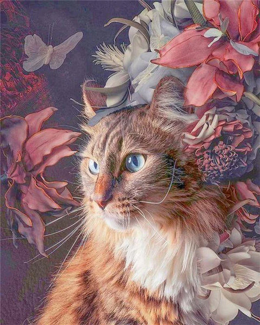 Paint by Numbers Kit Cat In Flower