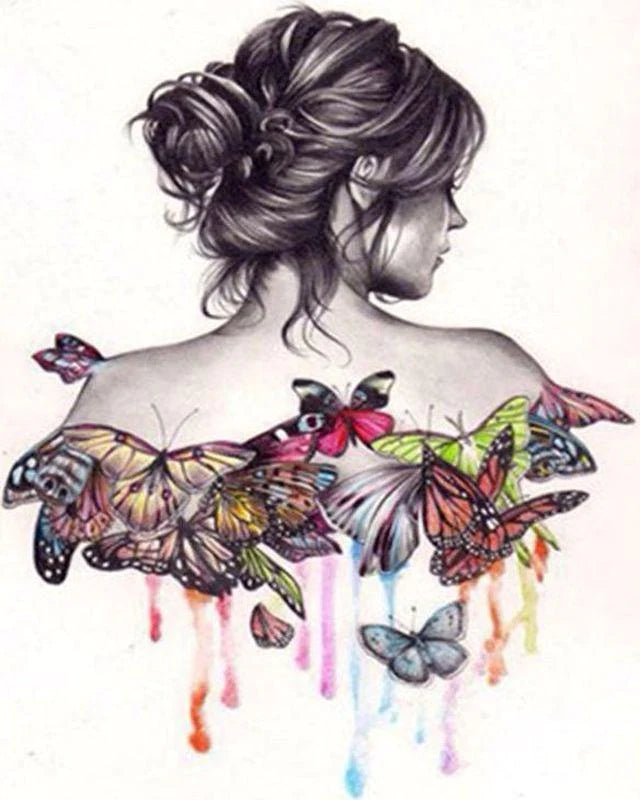 Paint by Numbers Kit Abstract Butterfly Woman