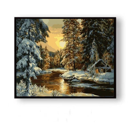 Paint by Numbers Kit Winter Forest