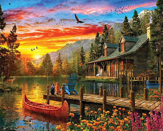 Paint by Numbers Kit Lakeside Scenery