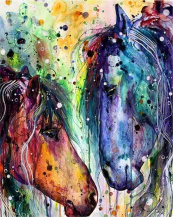 Paint by Numbers Kit Abstract Colored Horse