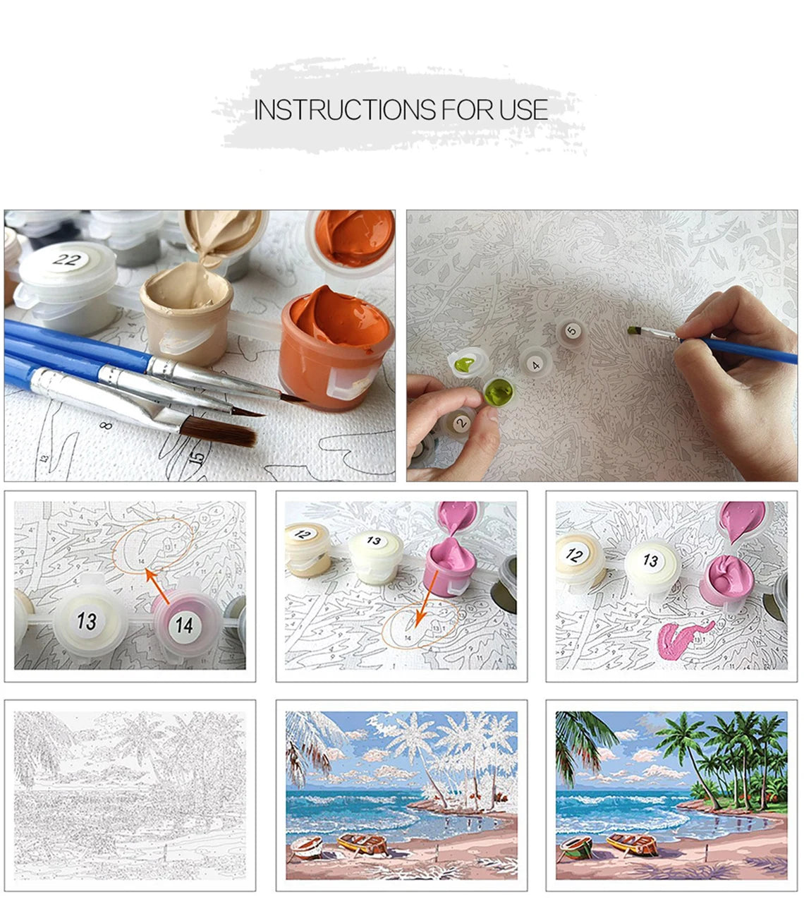 Paint by Numbers Kit Beach Scenery