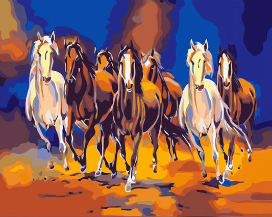 Paint by Numbers Kit Running Horses