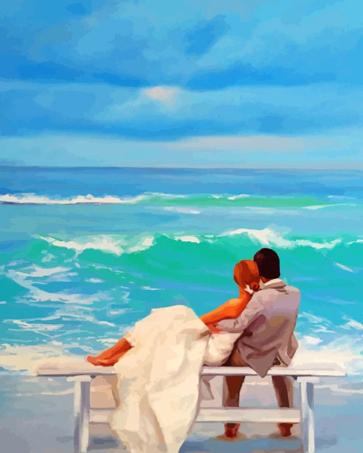 Paint by Numbers Kits Couple Watching The Sea