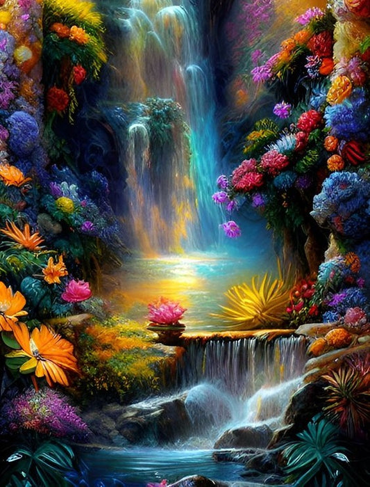 Paint by Numbers Kit Waterfall Scenery