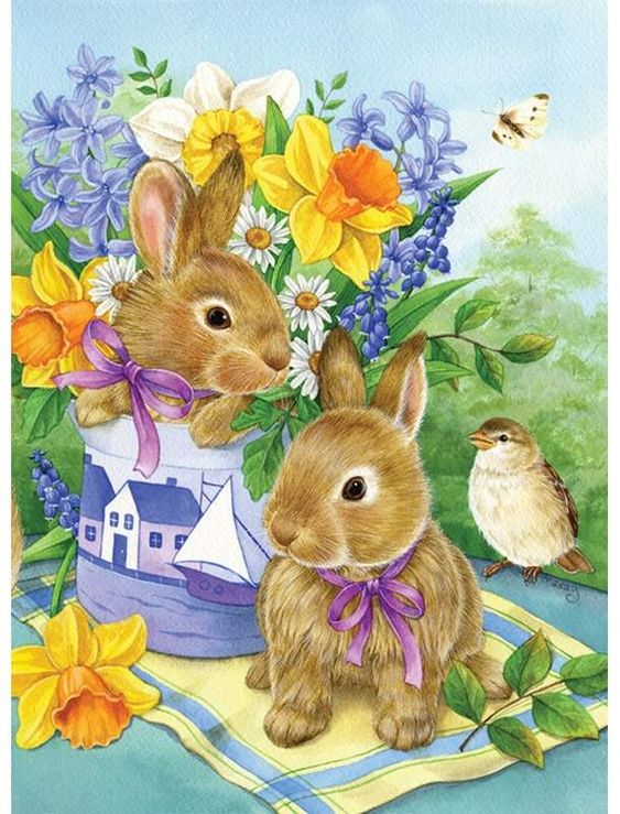 Paint by Numbers Kit Rabbit And Bird