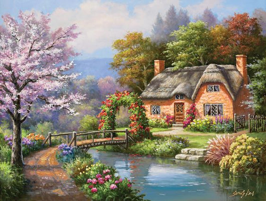 Paint by Numbers Kit Lake House Scenery