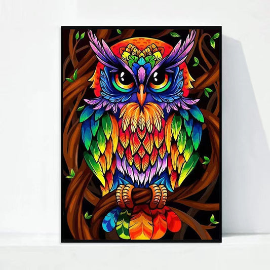 Paint by Numbers Kit Abstract Colorful Owl