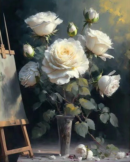 Paint by Numbers Kit White Camellia