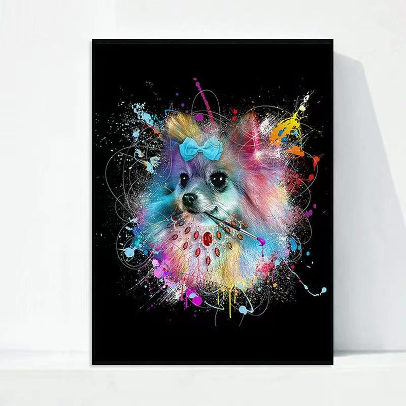 Paint by Numbers Kit Abstract Colorful Puppy