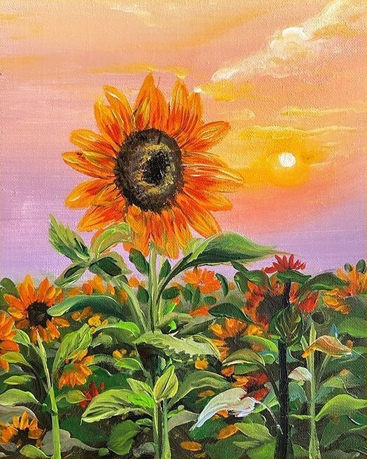 Paint by Numbers Kit Sunflower