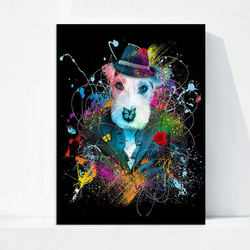 Paint by Numbers Kit Abstract Colorful Dog