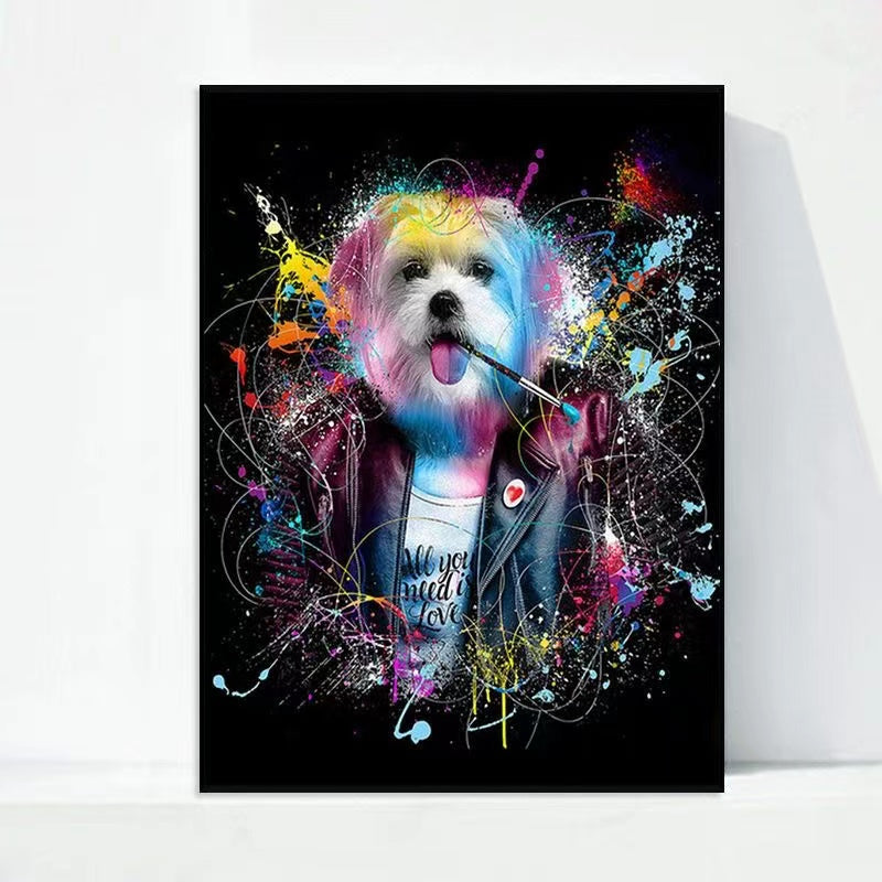 Paint by Numbers Kit Abstract Colorful Dog